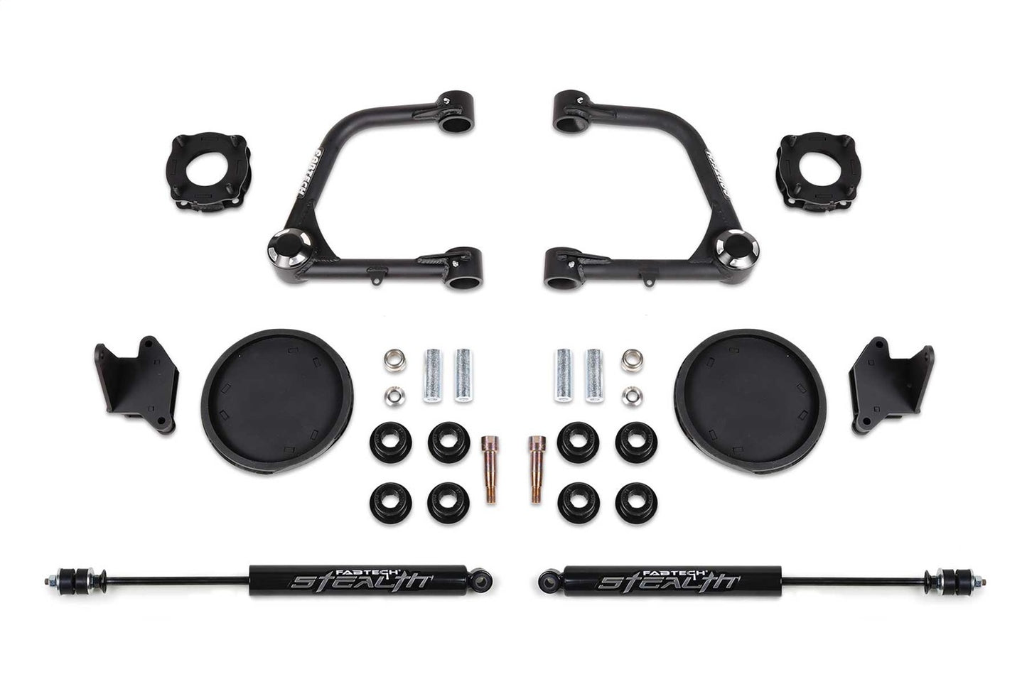 Fabtech K7086M - Uniball UCA Lift System; 3 in. Lift; UCA Kit w/Uniball; Front S
