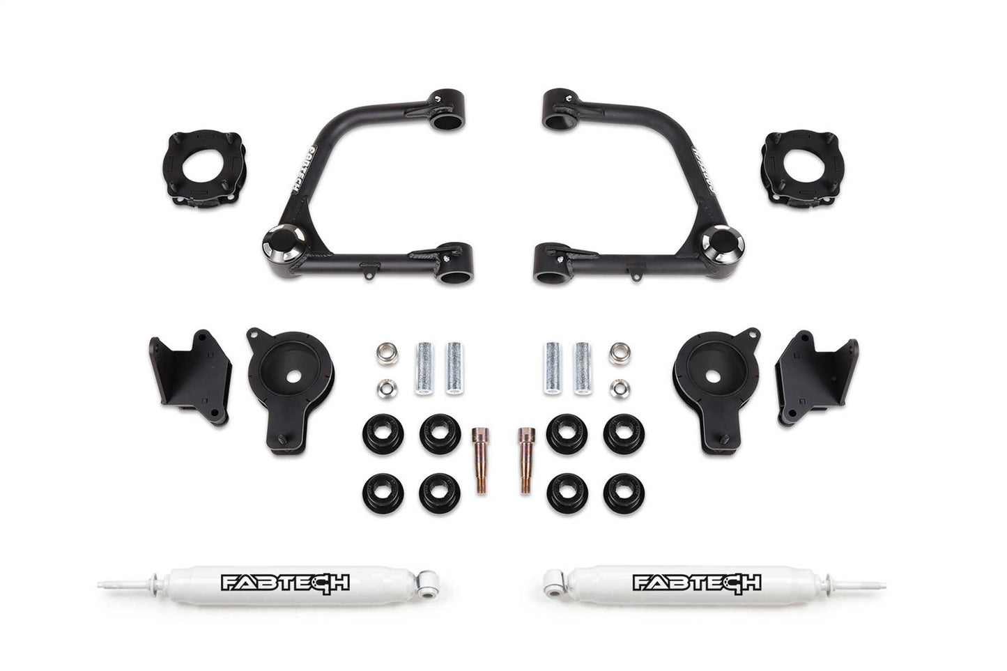 Fabtech K7089 - Uniball UCA Lift System; 3 in. Lift; UCA Kit w/Uniball; Front Sh