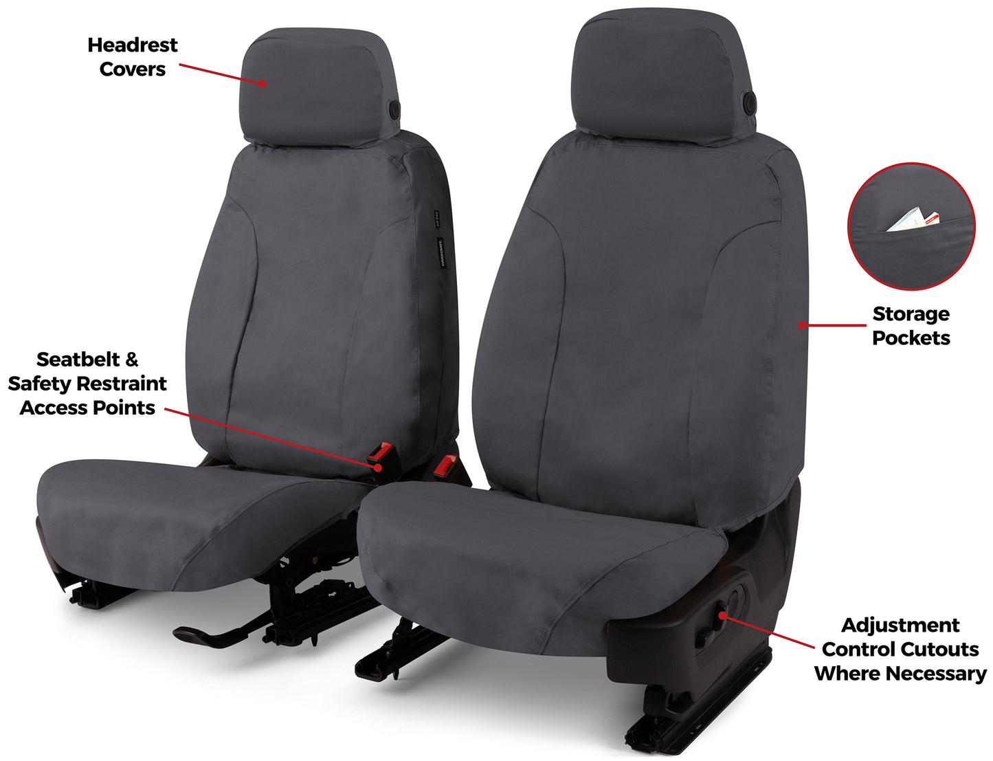 Seat Saver SS7516PCCH - Covercraft SeatSaver Custom Seat Cover - Polycotton Char
