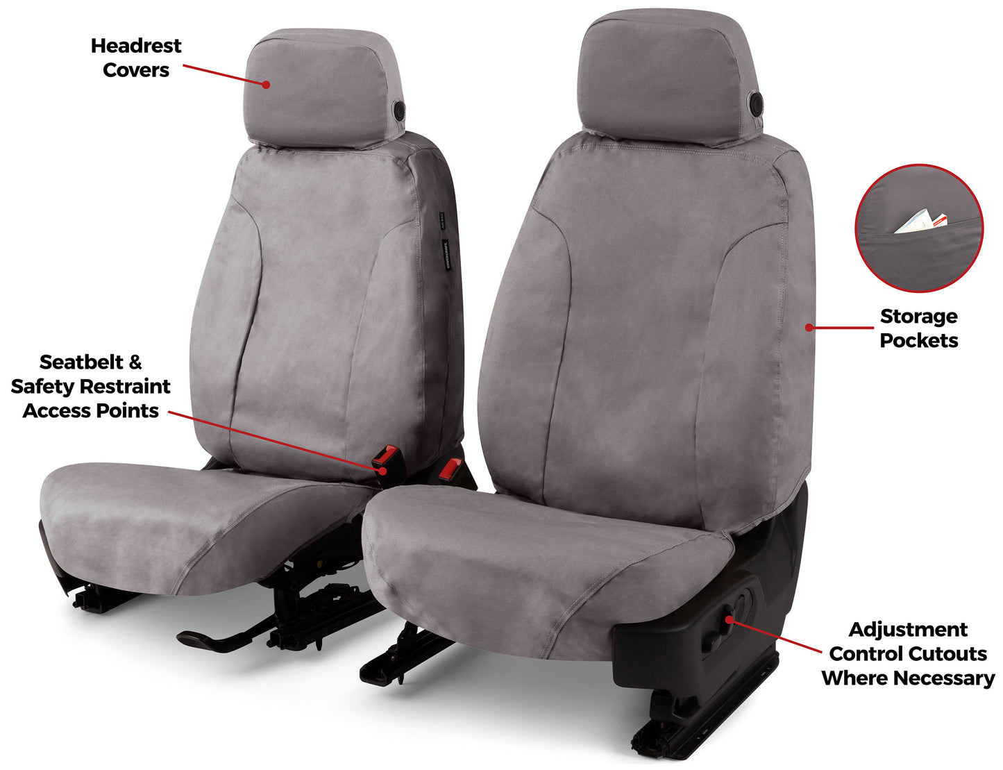 Seat Saver SS2477PCCT - Covercraft SeatSaver Custom Seat Cover - Polycotton Mist