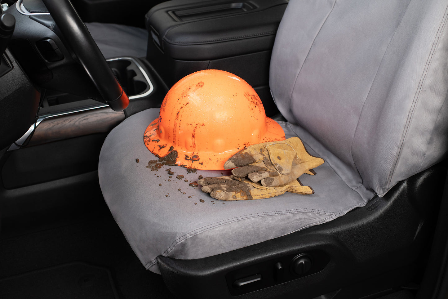 Seat Saver SS2571PCGY - Covercraft SeatSaver Custom Seat Cover - Polycotton Grey