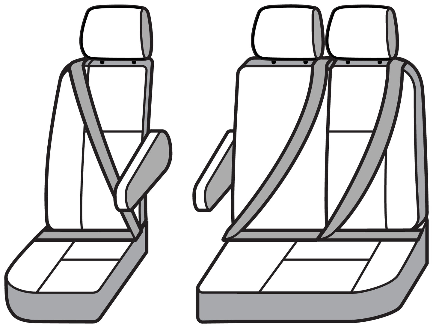 Seat Saver SS8479PCGY - Covercraft SeatSaver Custom Seat Cover - Polycotton Grey
