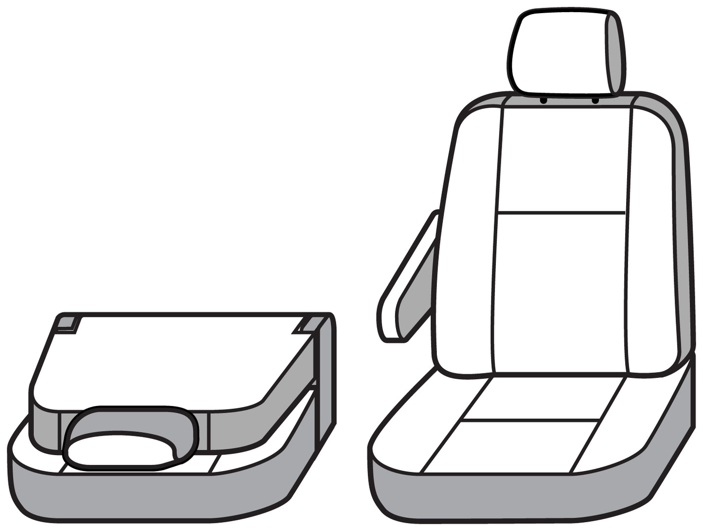 Seat Saver SS2566PCCH - Covercraft SeatSaver Custom Seat Cover - Polycotton Char